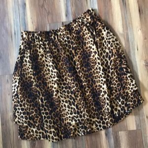 A line  circle leopard print skirt plus size